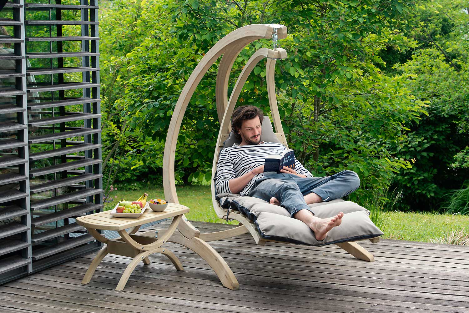 ondernemer gebruiker behang Swing lounger hangstoel antraciet | Rainbow Hangmatten