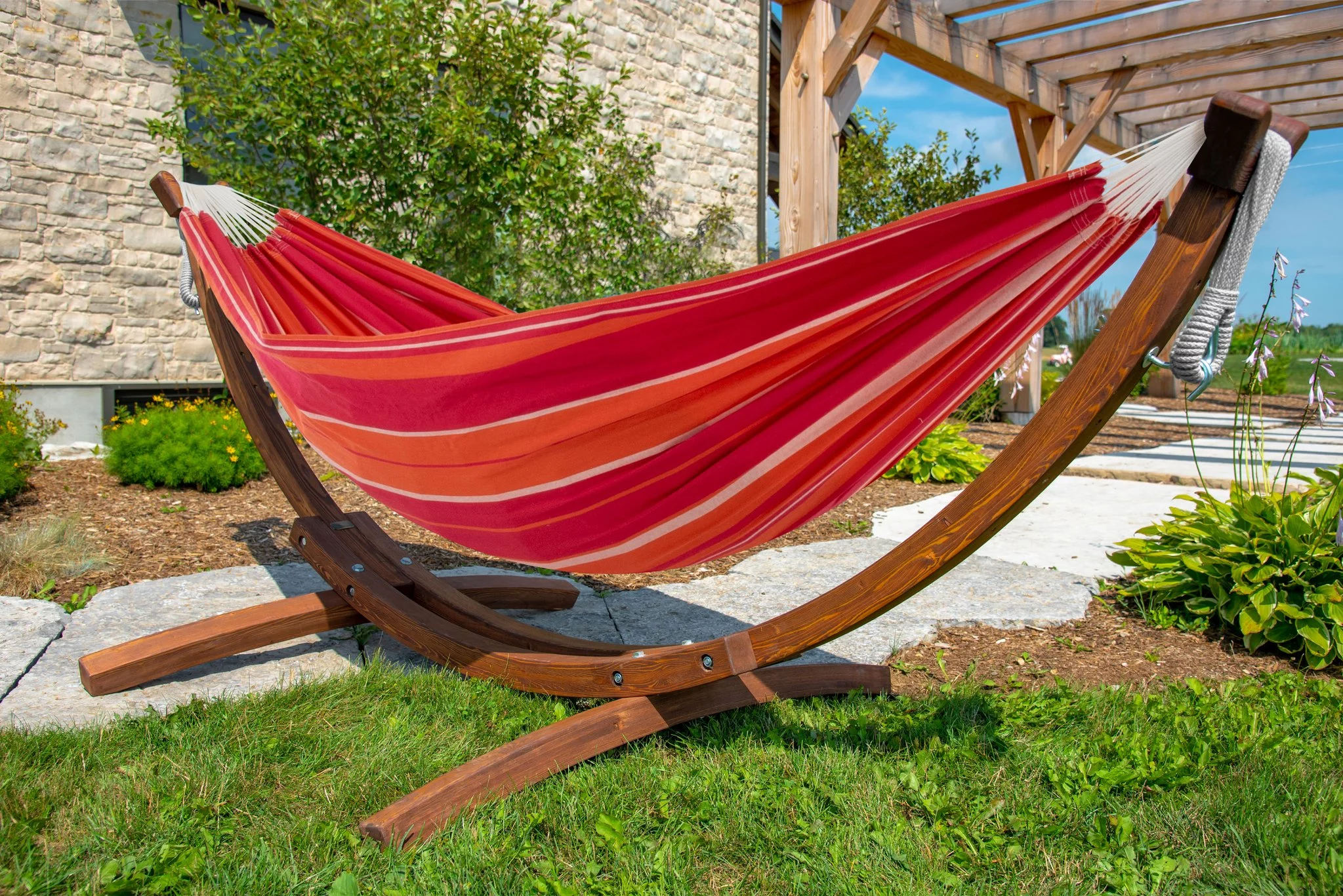 spoel werkloosheid overschot Hangmatset Mimosa met houten standaard | Rainbow Hangmatten